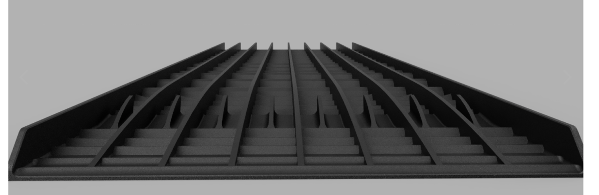 Weltneuheit!! GRIZZLY MAT, schwarz --- KOMPLETTE WASCHRINNE --- 119,5 cm lang - 25,6 cm breit -- Trichter 45 cm breit -