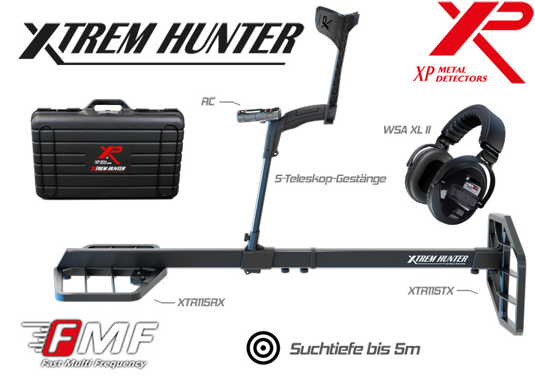 XP XTREM Hunter XTR-115 Tiefensuchgerät als Komplettset