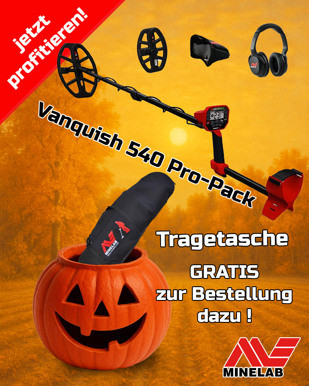Minelab Vanquish 540 Pro-Pack Metalldetektor / Tragetasche GRATIS dazu