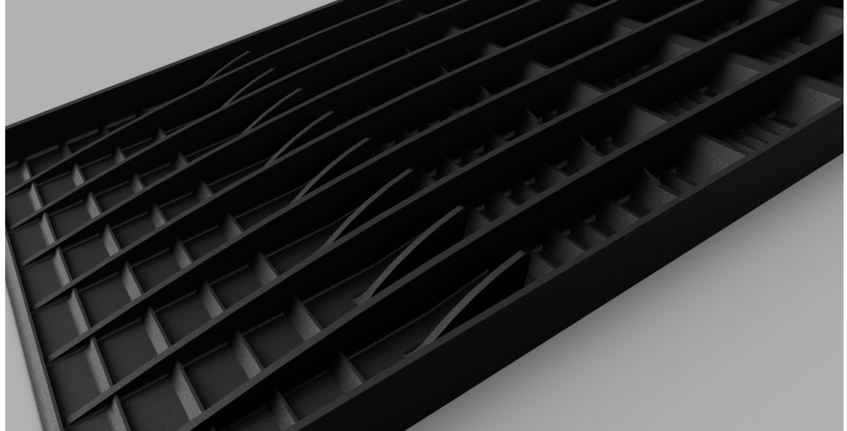 Weltneuheit!! GRIZZLY MAT, schwarz --- KOMPLETTE WASCHRINNE --- 119,5 cm lang - 25,6 cm breit -- Trichter 45 cm breit -