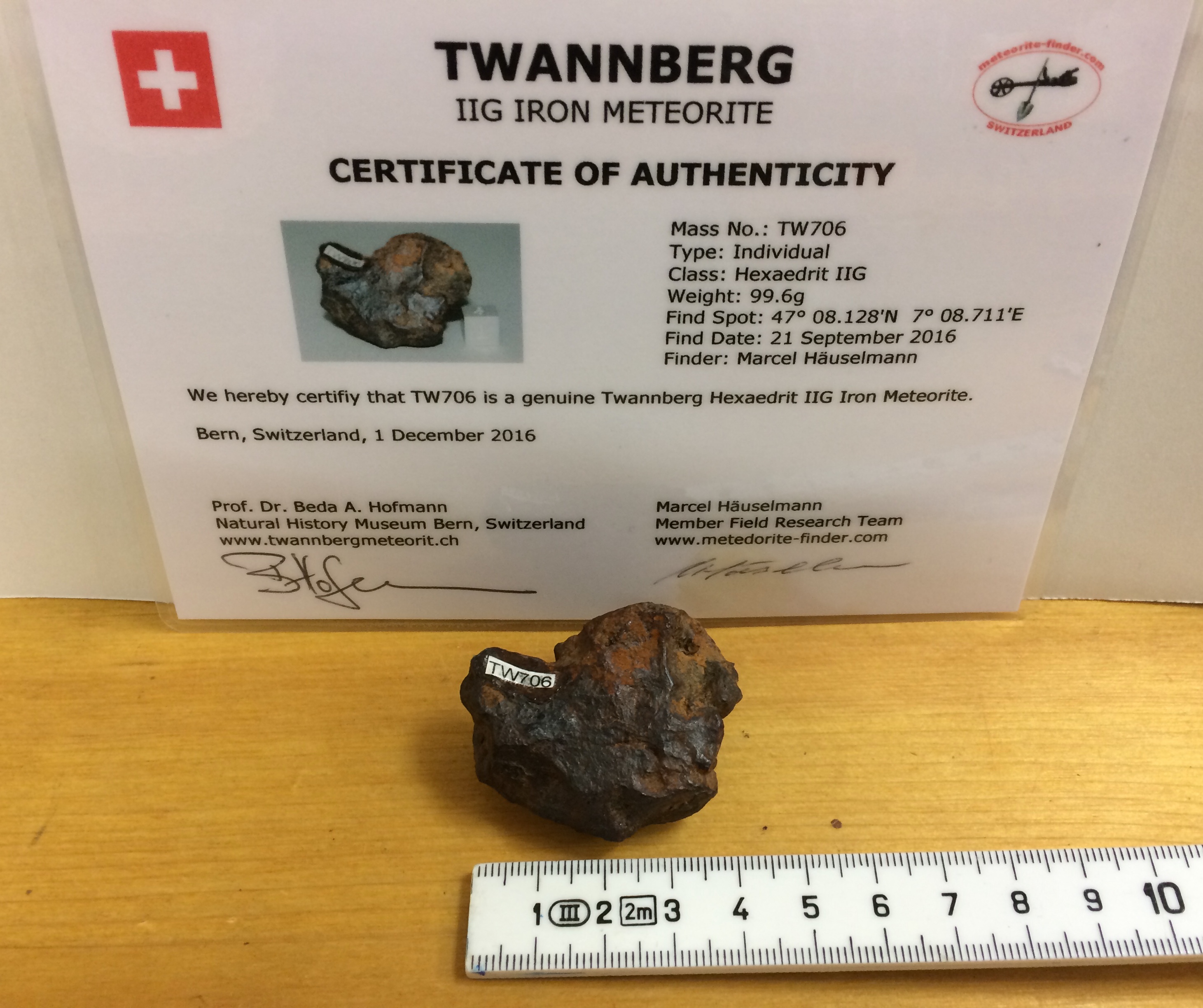 Twannberg Eisenmeteorit 99.6g
