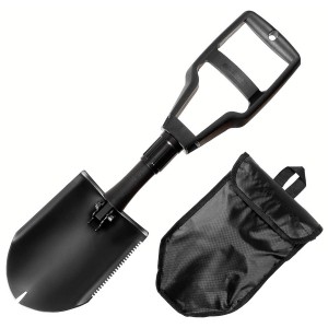 US Klappspaten, Plastikgriff, 3-teilig, schwarz