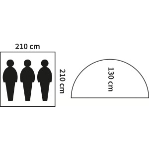 Zelt, "Monodom", 3 Personen, oliv