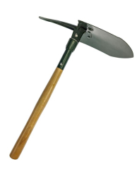 SONA faltbare Schaufel / Hacke- Säge - Holzgriff - ca. 66 cm lang - ca. 770 gr